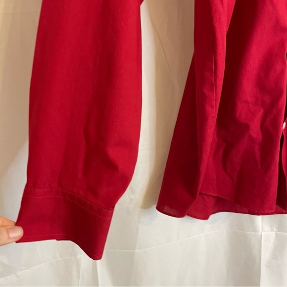 STAFFORD Men’s Red Button Down Dress Shirt Regular Fit Size Medium - Picture 6 of 8